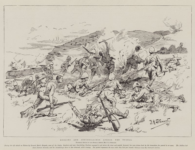 Dublins e Inniskillings cruzando el Tugela de Frank Algenon Stewart