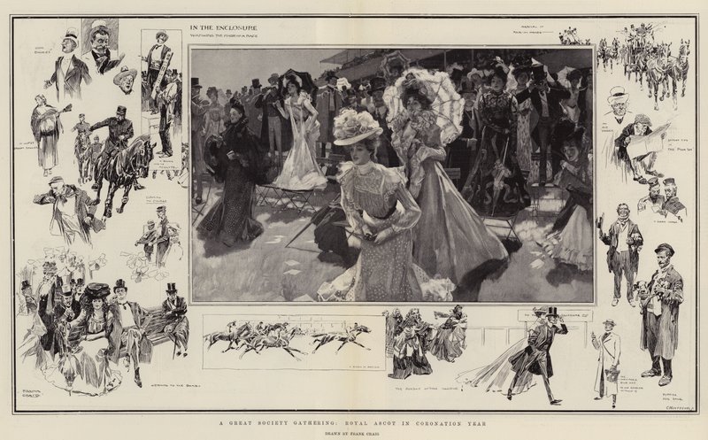 Una gran reunión social, Royal Ascot en el año de la coronación de Frank Craig