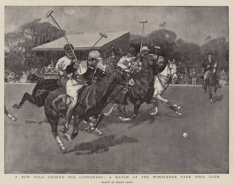 Un Nuevo Campo de Polo para los Londinenses, un Partido en el Club de Polo de Wimbledon Park de Frank Craig