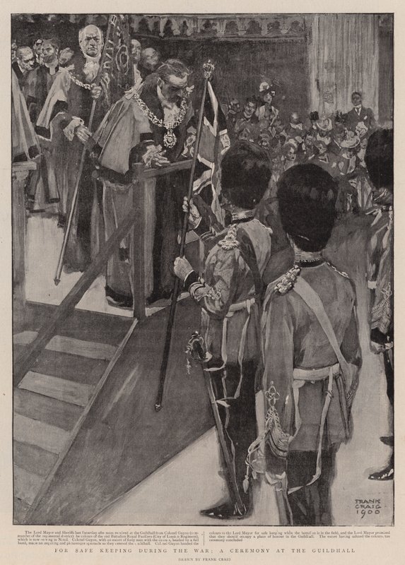 Para Mantener a Salvo durante la Guerra, una Ceremonia en el Guildhall de Frank Craig