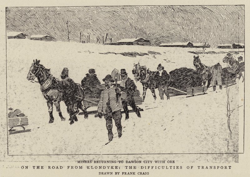 En el camino desde Klondyke, las dificultades del transporte de Frank Craig