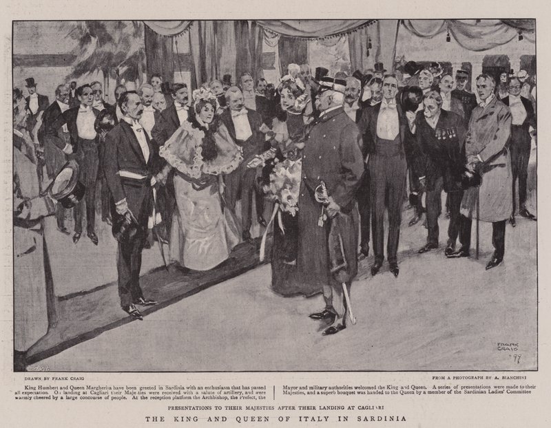 El Rey y la Reina de Italia en Cerdeña de Frank Craig