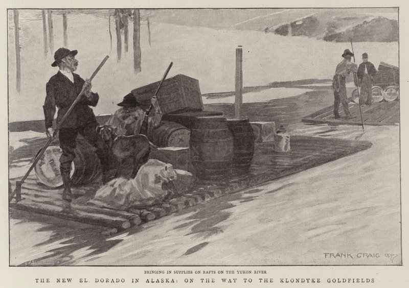 El Nuevo El Dorado en Alaska, en Camino a los Campos de Oro de Klondyke de Frank Craig