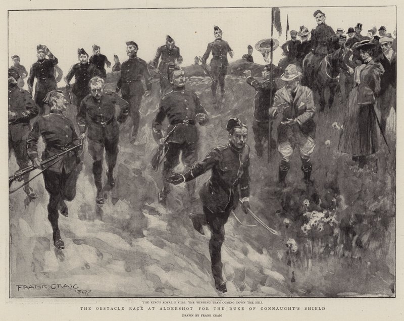 La carrera de obstáculos en Aldershot para el escudo del Duque de Connaught de Frank Craig