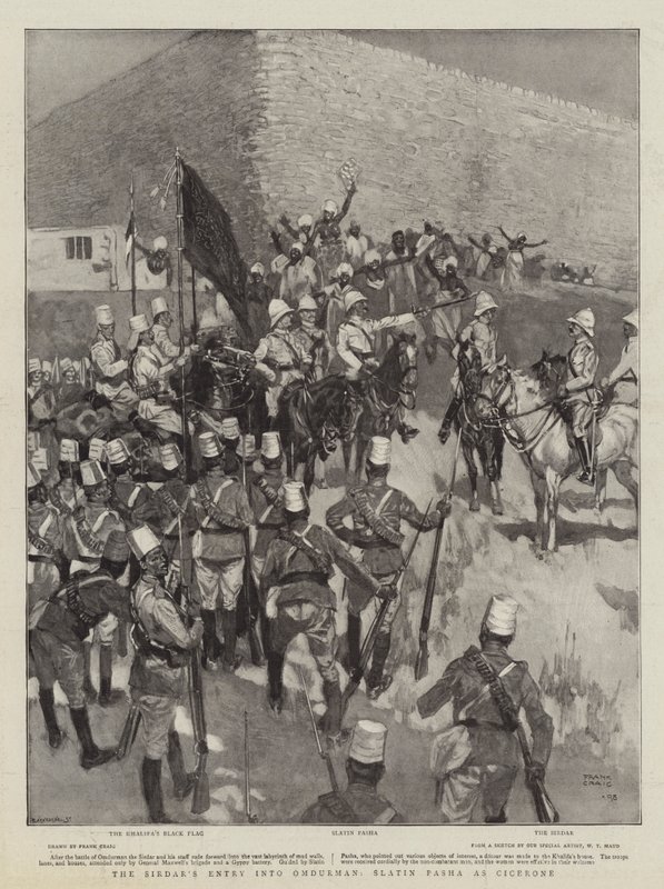 La entrada del Sirdar en Omdurman, Slatin Pasha como cicerone de Frank Craig
