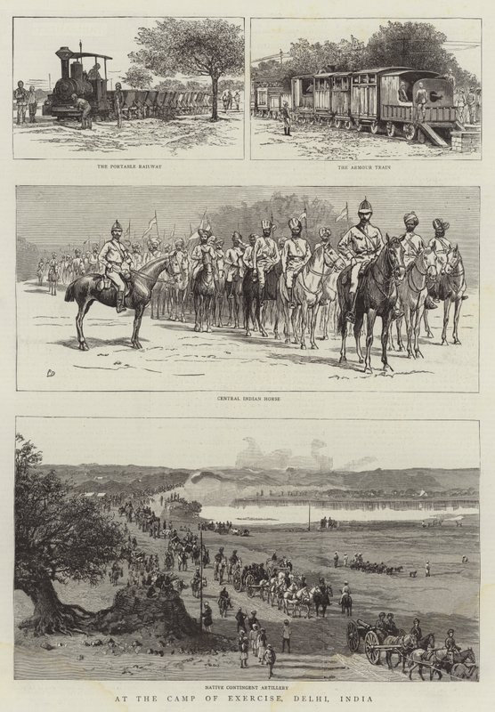 En el campamento de ejercicios, Delhi, India de Frank Dadd