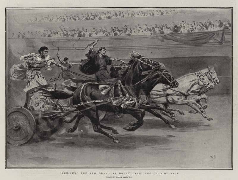 Ben-Hur, el nuevo drama en Drury Lane, la carrera de carros de Frank Dadd