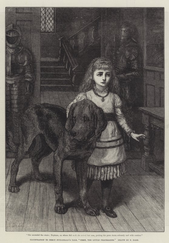 Ilustración del cuento de Percy Fitzgerald, Cissy, La pequeña pacificadora de Frank Dadd