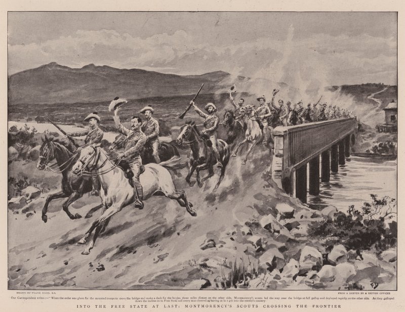 Finalmente en el Estado Libre, los exploradores de Montmorency cruzando la frontera de Frank Dadd