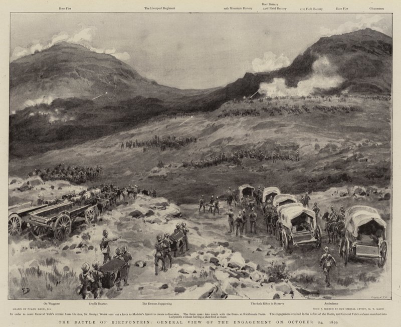 La Batalla de Rietfontein, Vista General del Enfrentamiento el 24 de octubre de 1899 de Frank Dadd