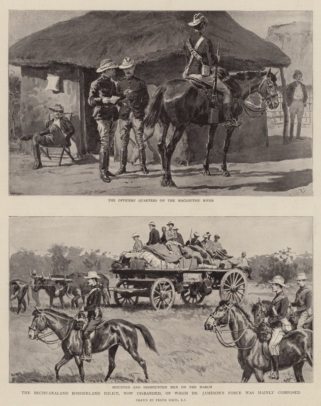 La Policía de la Frontera de Bechuanalandia, ahora disuelta, de la cual la Fuerza de Dr. Jameson estaba principalmente compuesta de Frank Dadd