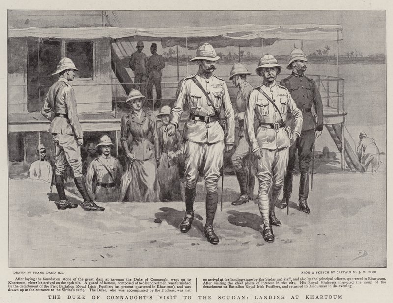 La visita del duque de Connaught al Sudán, desembarco en Jartum de Frank Dadd