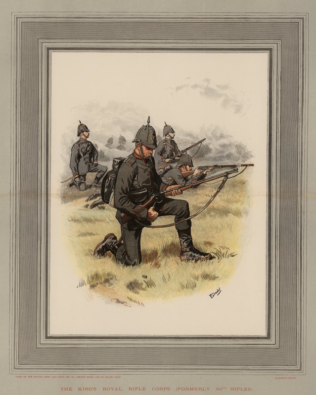 El Cuerpo Real de Fusileros del Rey, anteriormente 60th Rifles de Frank Dadd
