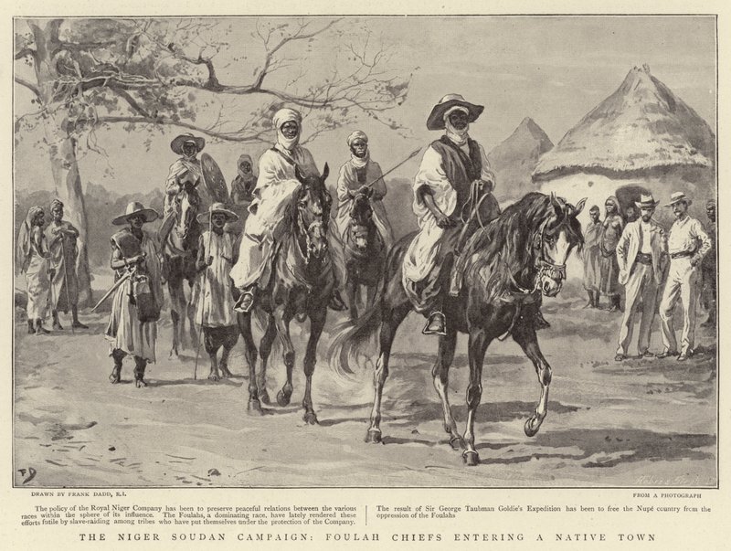 La Campaña del Níger en Sudán, Jefes Foulah entrando en una Ciudad Nativa de Frank Dadd