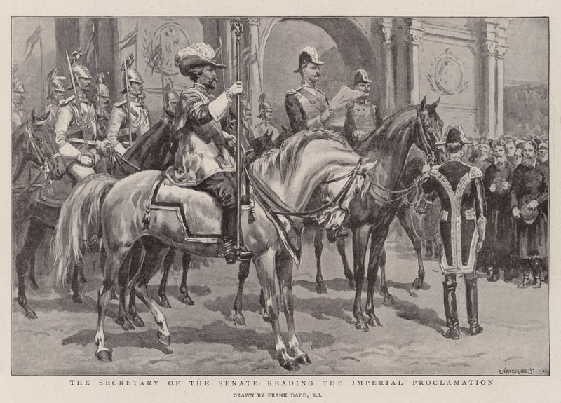 El Secretario del Senado leyendo la Proclamación Imperial de Frank Dadd