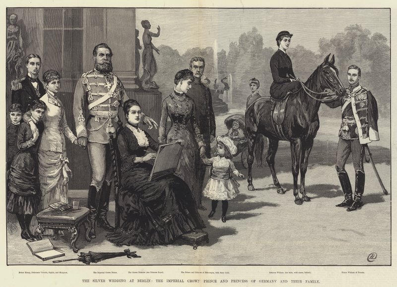 La boda de plata en Berlín, el Príncipe y la Princesa Imperial de Alemania y su familia de Frank Dadd