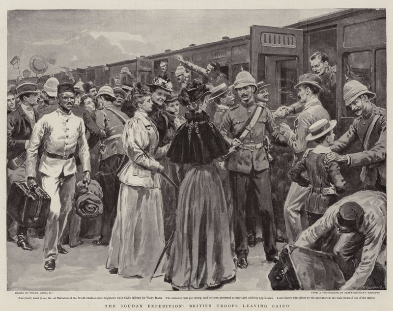 La Expedición de Sudán, Tropas Británicas saliendo de El Cairo de Frank Dadd
