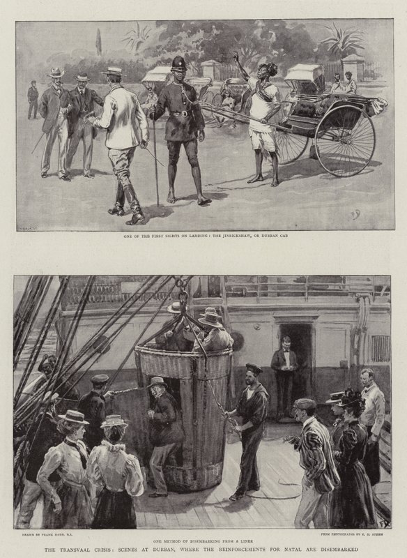 La Crisis del Transvaal, Escenas en Durban, donde se desembarcan los Refuerzos para Natal de Frank Dadd