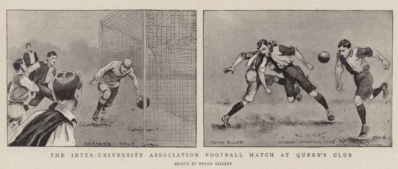 El partido de fútbol de la Asociación Interuniversitaria en el Queen