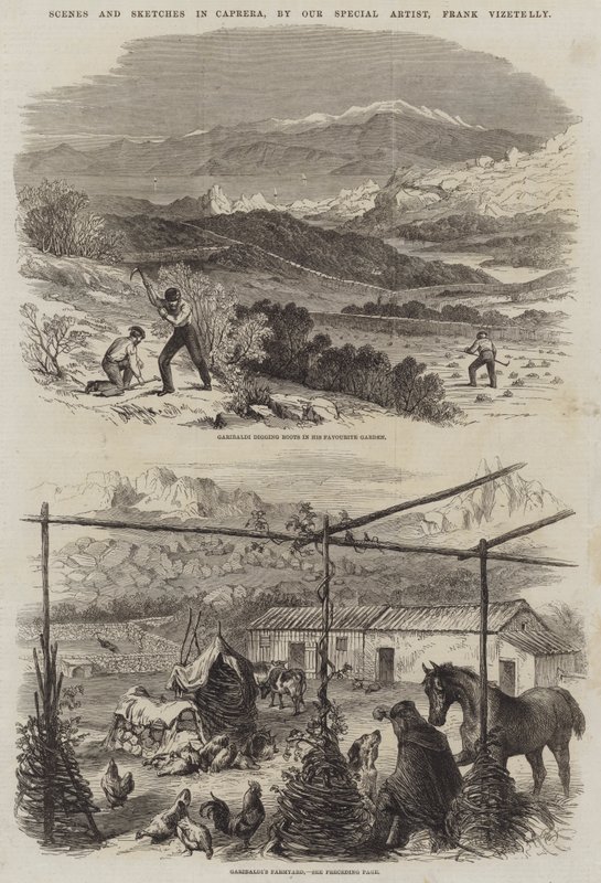 Escenas y bocetos en Caprera de Frank Vizetelly