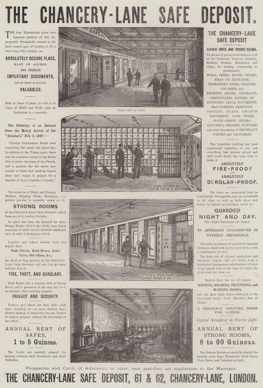 Anuncio, The Chancery-Lane Safe Deposit de Frank Watkins