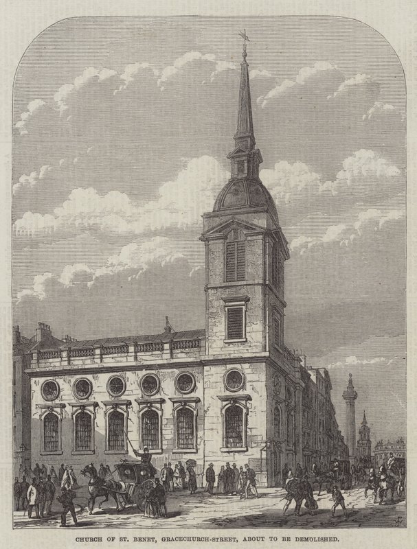 Iglesia de San Benet, Gracechurch-Street, a punto de ser demolida de Frank Watkins