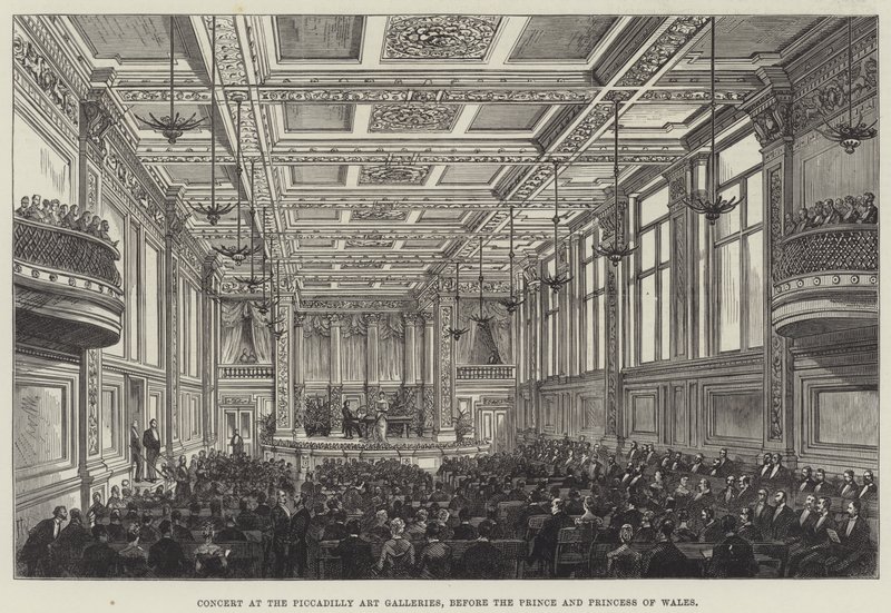 Concierto en las Galerías de Arte Piccadilly, ante el Príncipe y la Princesa de Gales de Frank Watkins