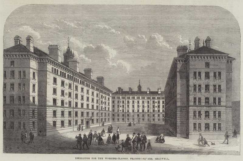 Viviendas para la clase trabajadora, Peabody-Square, Shadwell de Frank Watkins