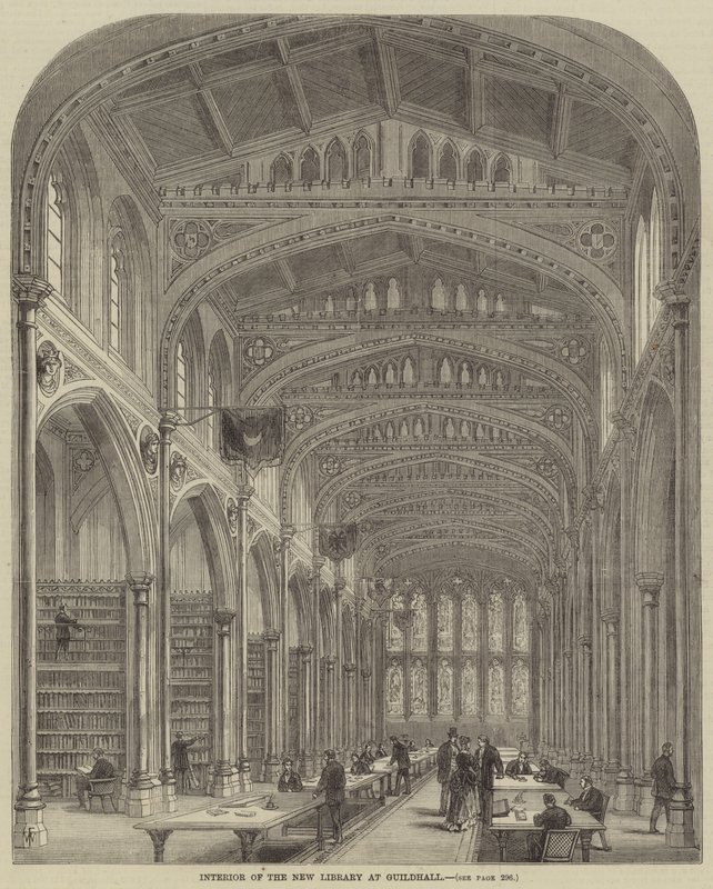 Interior de la Nueva Biblioteca en Guildhall de Frank Watkins