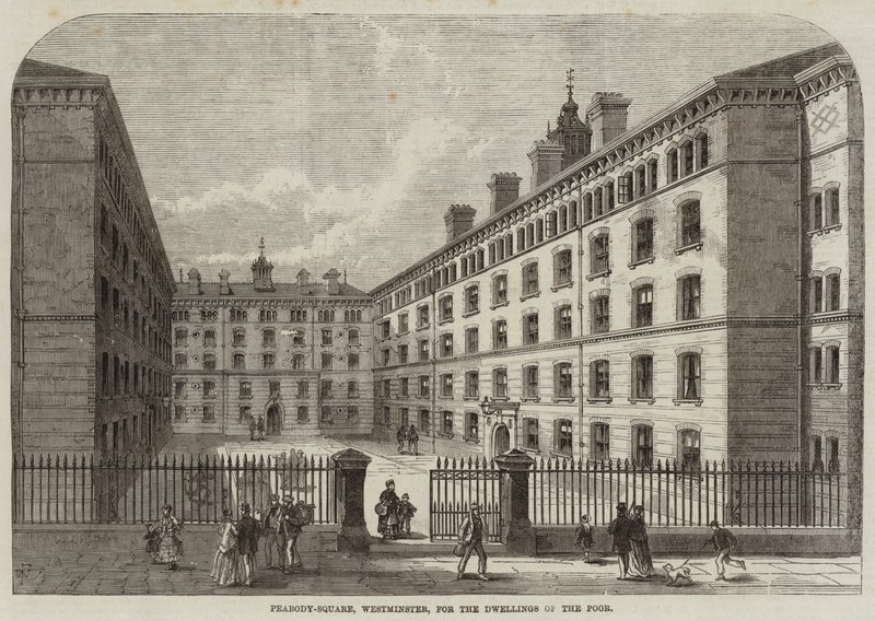 Plaza Peabody, Westminster, para las Viviendas de los Pobres de Frank Watkins