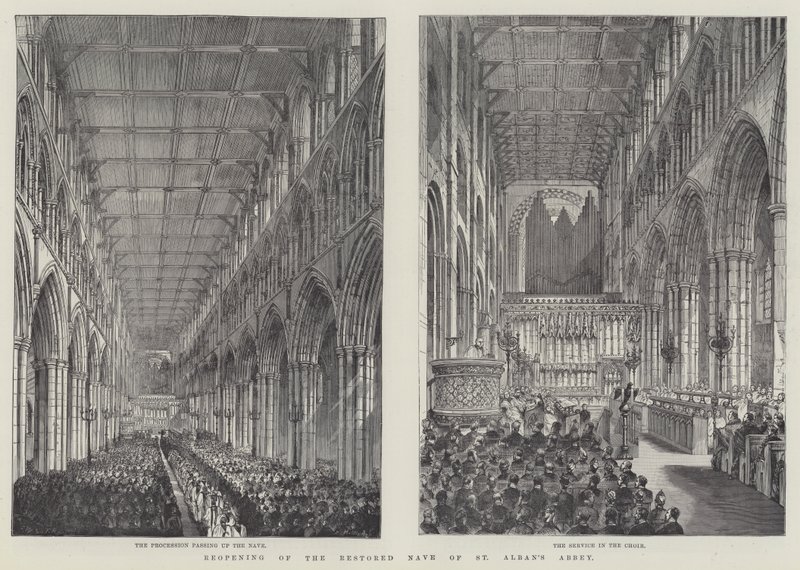 Reapertura de la nave restaurada de la Abadía de St Alban de Frank Watkins