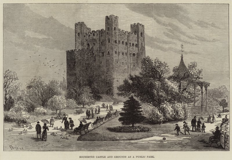 Castillo y terrenos de Rochester como parque público de Frank Watkins