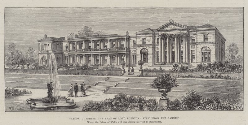 Tatton, Cheshire, la residencia de Lord Egerton, vista desde el jardín de Frank Watkins