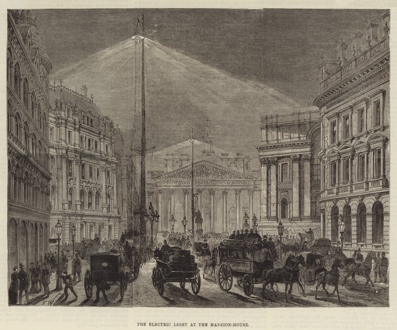 La luz eléctrica en la Mansion-House de Frank Watkins