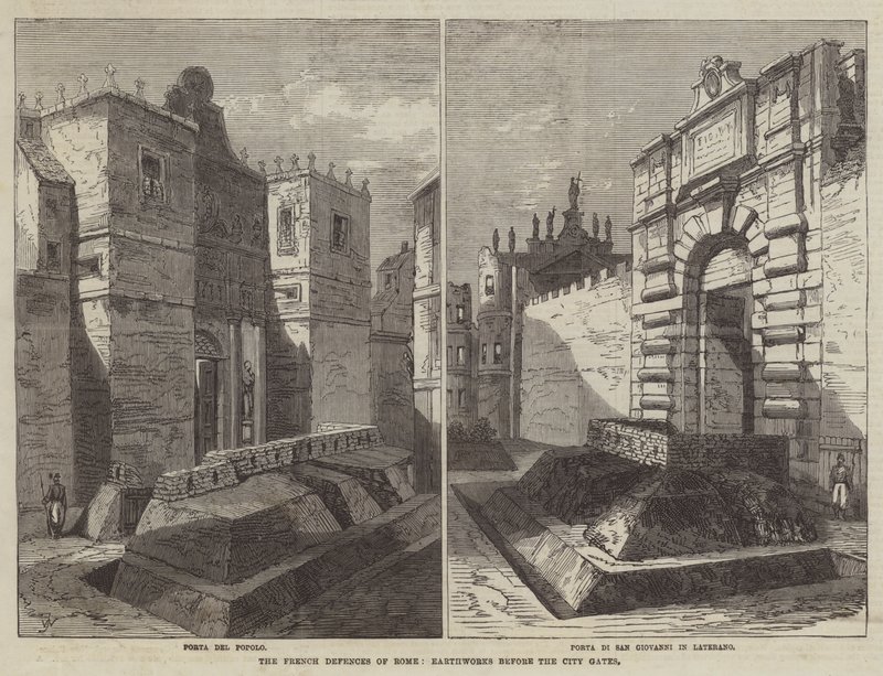 Las Defensas Francesas de Roma, Obras de Tierra ante las Puertas de la Ciudad de Frank Watkins