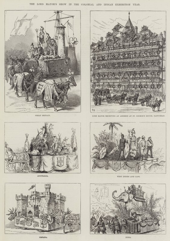 El desfile del alcalde en el año de la Exposición Colonial e India de Frank Watkins