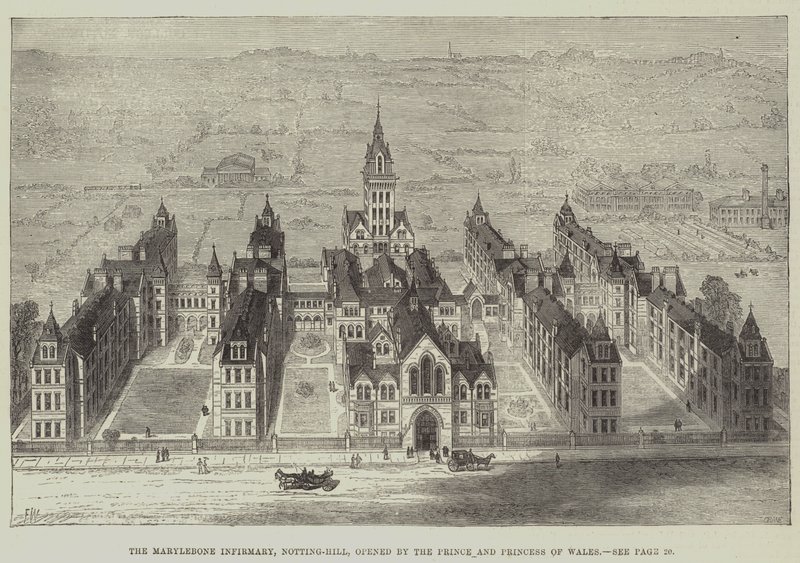 El Infirmario de Marylebone, Notting-Hill, inaugurado por el Príncipe y la Princesa de Gales de Frank Watkins