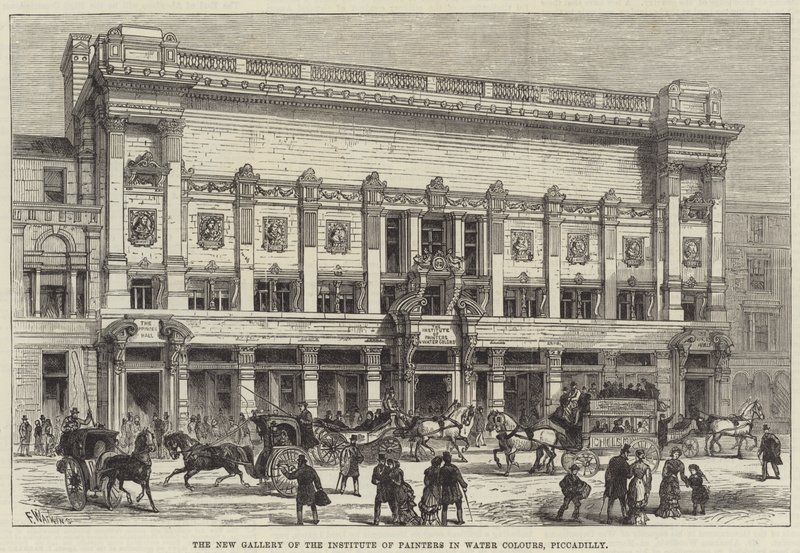 La Nueva Galería del Instituto de Pintores en Acuarelas, Piccadilly de Frank Watkins