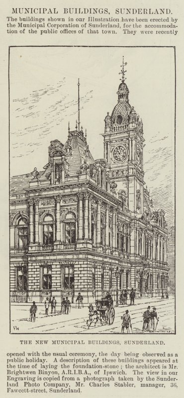 Los nuevos edificios municipales, Sunderland de Frank Watkins