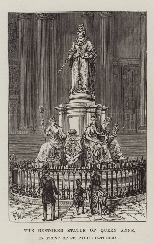 La estatua restaurada de la Reina Ana, frente a la Catedral de San Pablo de Frank Watkins