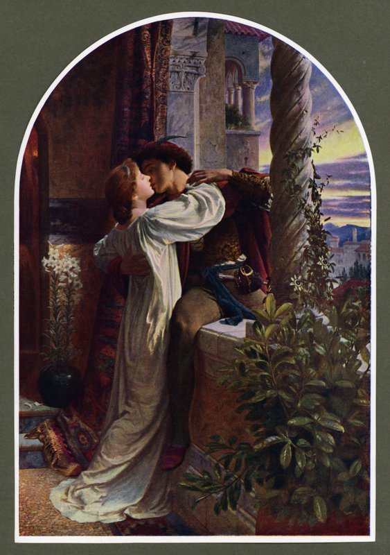 Romeo y Julieta (litografía en color) de Frank (after) Dicksee