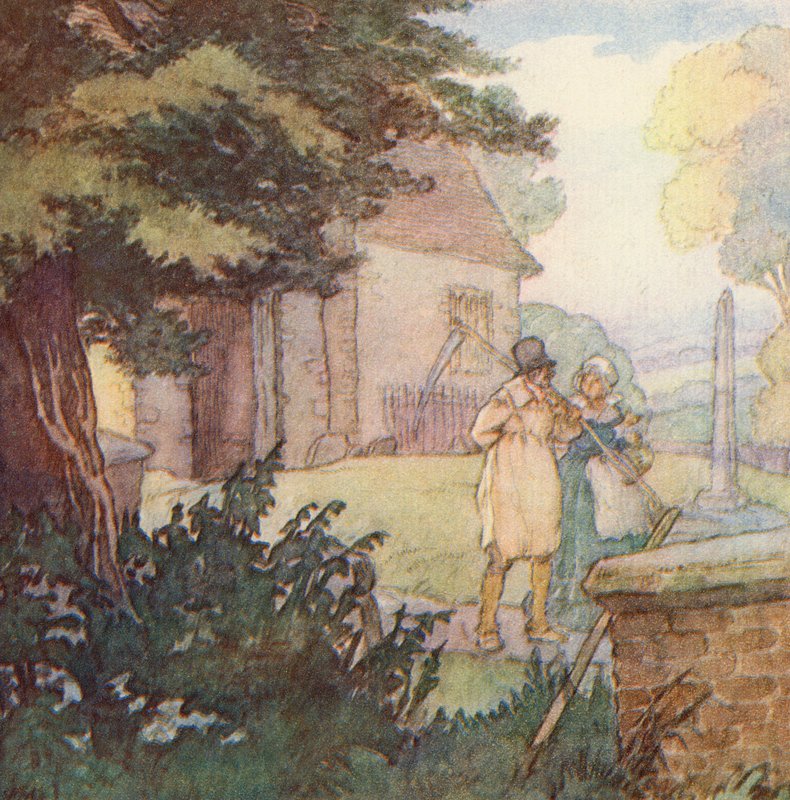 Ilustración para The Scholar-Gipsy de Matthew Arnold (litografia en color) de Frank Adams