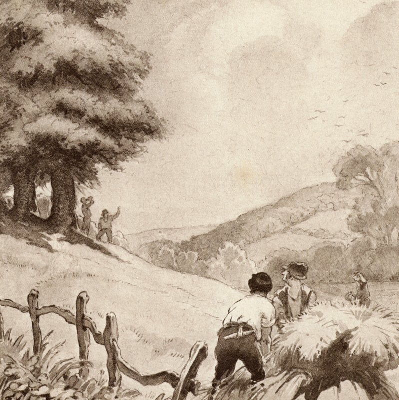 Ilustración para The Scholar-Gipsy de Matthew Arnold (litografia en color) de Frank Adams