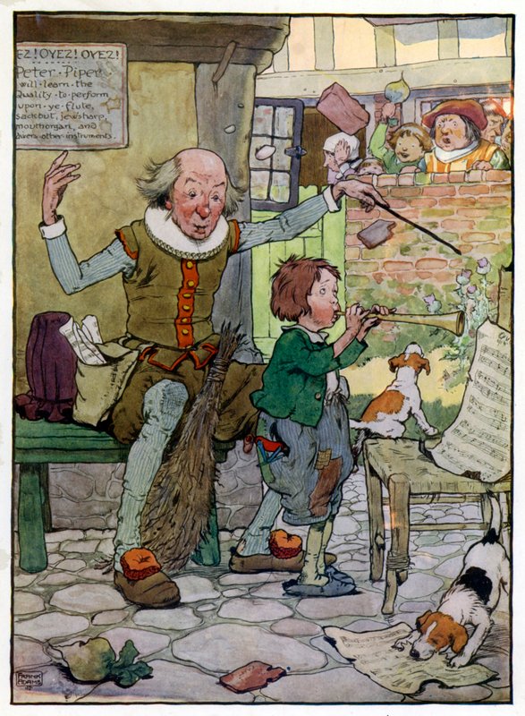 Ilustración para La historia de Tom el hijo del flautista de Frank Adams