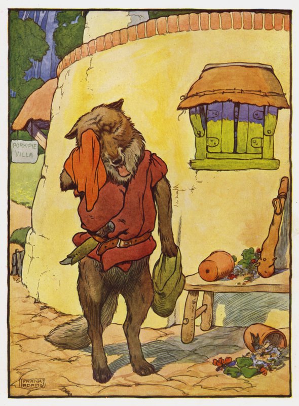 Ilustración para Los Tres Cerditos de Frank Adams