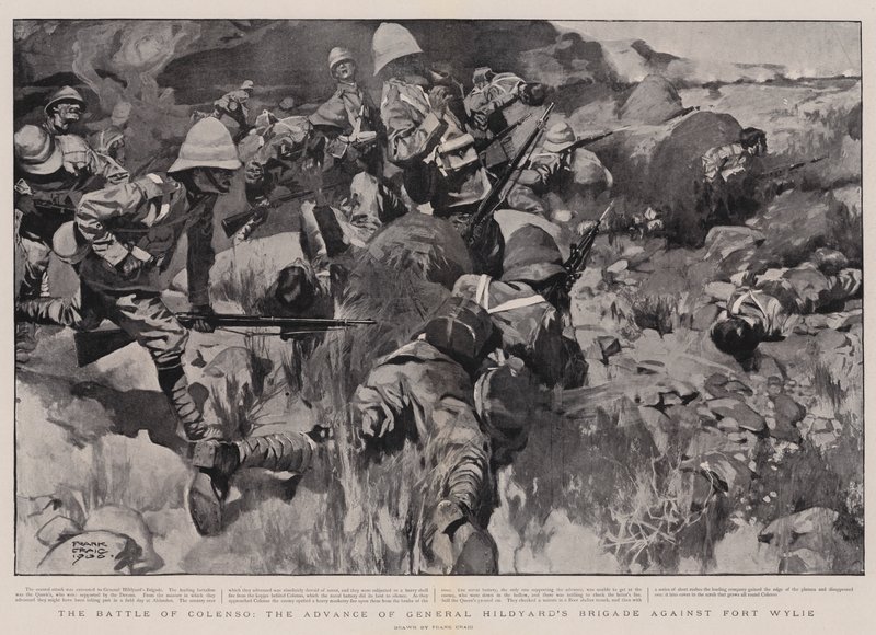 La batalla de Colenso, el avance de la brigada del General Hildyard contra Fort Wylie de Frank Craig