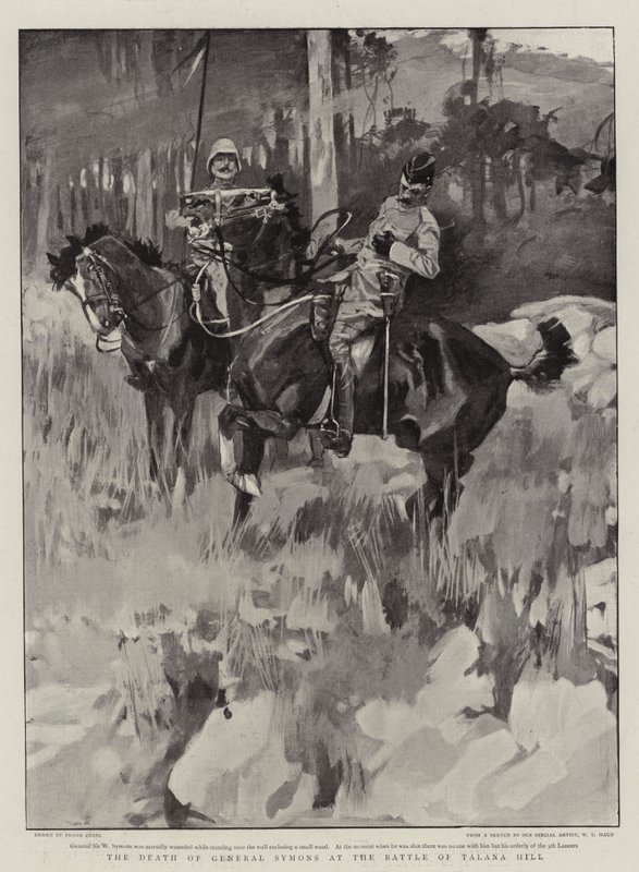 La muerte del General Symons en la Batalla de Talana Hill de Frank Craig