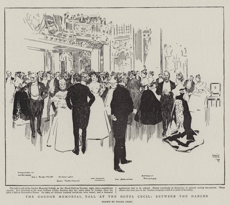 El Baile Memorial de Gordon en el Hotel Cecil, entre los Bailes de Frank Craig