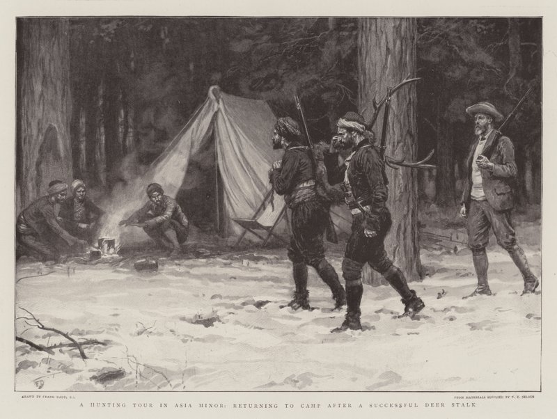 Una Gira de Caza en Asia Menor, regresando al Campamento después de una Exitosa Caza de Ciervos de Frank Dadd
