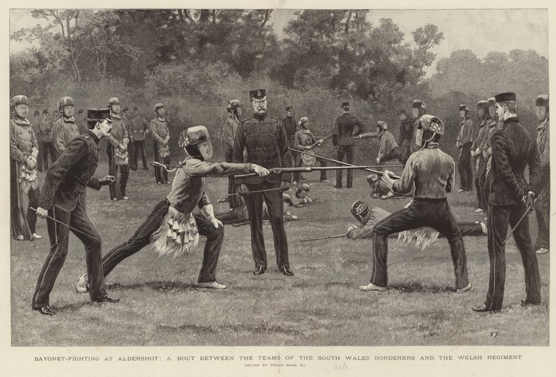 Lucha con bayoneta en Aldershot de Frank Dadd